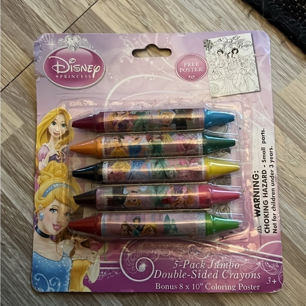 Disney princess jumbo double sided crayons and poster